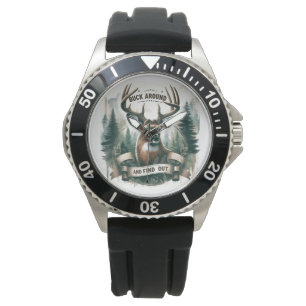 Schauen Sie sich um und erleben Sie die Hirschjagd Armbanduhr