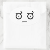 Schauen Sie von Missbilligung ಠ_ಠ Ovaler Aufkleber (Tasche)