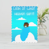 Schauen Sie, was der Himmel gesessen hat!Einladung Einladung (Stehend Vorderseite)