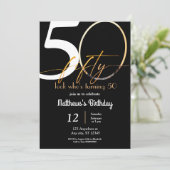 Schauen Sie, wen Fünfzig mit Foto einladen Einladung (Stehend Vorderseite)