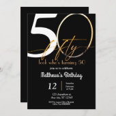 Schauen Sie, wen Fünfzig mit Foto einladen Einladung (Vorne/Hinten)