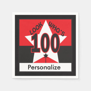 Schauen Sie, wer 100 Jahre alte   100. Serviette