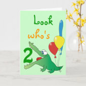 Schauen Sie, wer 2 heute ist! Niedliche Karte (Gelbe Blume)