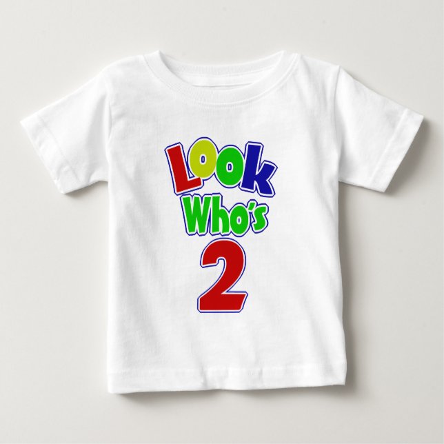 Schauen Sie, wer 2/Individuelle Name ist Baby T-shirt (Vorderseite)