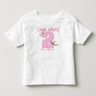 Schauen Sie, wer 2 Mädchen zum Geburtstag hat, Lib Kleinkind T-shirt