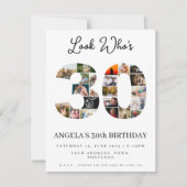 Schauen Sie, wer 30 Geburtstag Foto-Montage Einladung (Vorderseite)