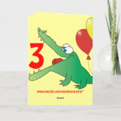 Schauen Sie, wer 3 heute ist! Niedliche Karte (Rückseite)