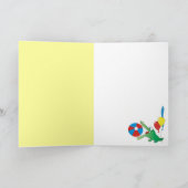 Schauen Sie, wer 3 heute ist! Niedliche Karte (Innenseite)