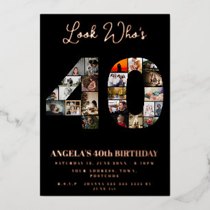 Schauen Sie, wer 40 Jahre alt geworden ist Foto Mo Folieneinladung