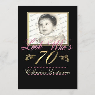 Schauen Sie, wer 70 Foto ist Einladung