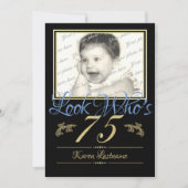Schauen Sie, wer 75 Foto ist Einladung (Vorderseite)