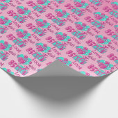 Schauen Sie, wer 85 im Rosa u. in Turquoise2 - 85. Geschenkpapier (Ecke)