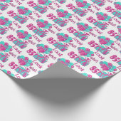 Schauen Sie, wer 85 im Rosa u. in Turquoise3 - 85. Geschenkpapier (Ecke)
