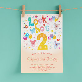 Schauen Sie, wer der 2. Geburtstag ist Einladung