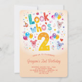Schauen Sie, wer der 2. Geburtstag ist Einladung (Vorderseite)