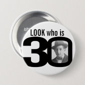 Schauen Sie, wer der Schwarzweiss-Knopf/das Button (Vorne & Hinten)