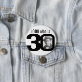 Schauen Sie, wer der Schwarzweiss-Knopf/das Button (Beispiel)