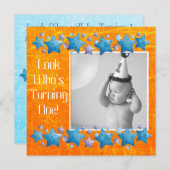 Schauen Sie, wer die 1. Geburtstagseinladung macht Einladung (Vorne/Hinten)