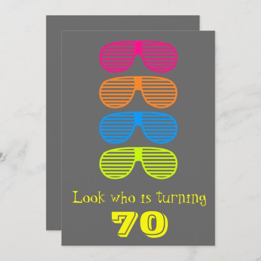 Schauen Sie, wer die 70 wird Einladung (Vorne/Hinten)