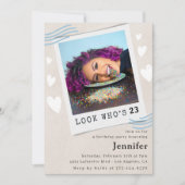 Schauen Sie, wer die Einladungen zum 23. Geburtsta (Vorderseite)