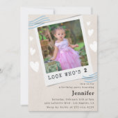 Schauen Sie, wer die Einladungen zum 2. Geburtstag (Vorderseite)