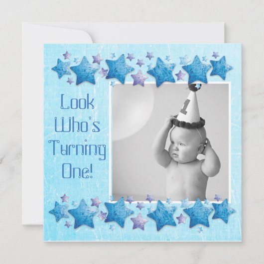 Schauen Sie, wer die Wende 1 macht, erste Geburtst Einladung (Vorderseite)