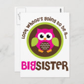Schauen Sie, wer eine große Schwester Ewl wird Postkarte (Vorne/Hinten)