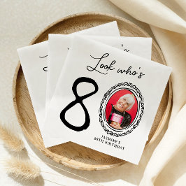 Schauen Sie, wer ist achtzig Foto 80. Geburtstag Serviette