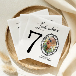 Schauen Sie, wer ist siebzig Foto 70. Geburtstag Serviette