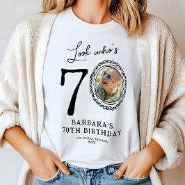 Schauen Sie, wer ist siebzig Foto 70. Geburtstag Tri-Blend Shirt