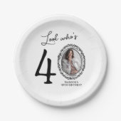 Schauen Sie, wer ist vierzig Foto 40. Geburtstag Pappteller (Vorderseite)