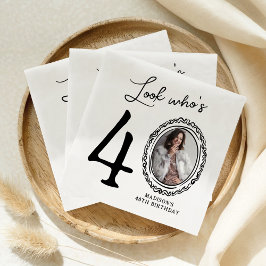 Schauen Sie, wer ist vierzig Foto 40. Geburtstag Serviette