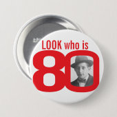 Schauen Sie, wer roter und weißer Knopf des Fotos Button (Vorne & Hinten)