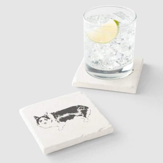 Schauen Sie, wer zusieht Steinuntersetzer (Seitenansicht)