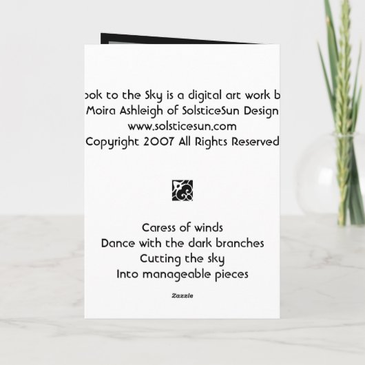 Schauen Sie zum Himmel Karte (Rückseite)