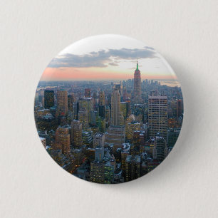 Schauen Süd von der Spitze des Felsens New York Button