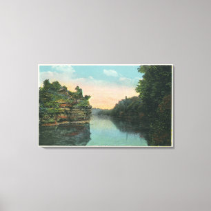 Schauen über der Ashokan Reservoir-Verdammung Leinwanddruck