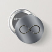 Schauendes silbernes Mathe-Geschenk des Button (Vorne & Hinten)