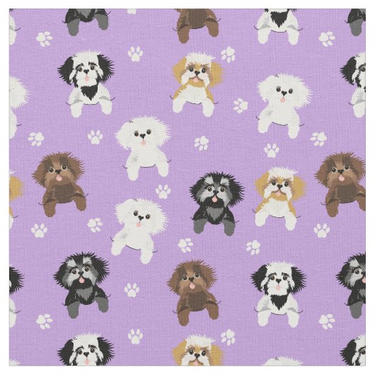 Schauer Taschenhunde lila Stoff (Nahaufnahme)