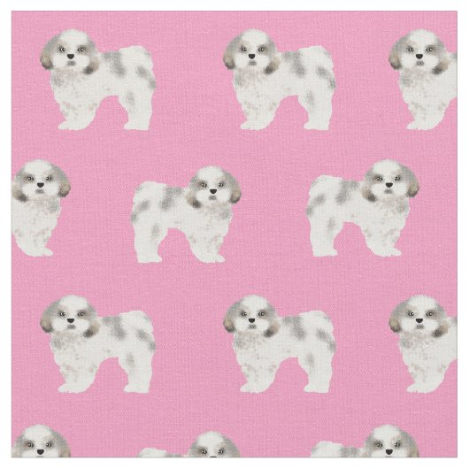 Schauer tzu niedlicher Hund rosa Stoff (Nahaufnahme)