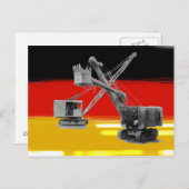 Schaufel für den Kranführer der deutschen Flagge Postkarte (Vorne/Hinten)