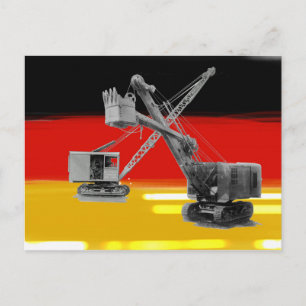 Schaufel für den Kranführer der deutschen Flagge Postkarte