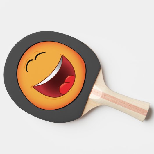 Schaufel von ping pong mit emoji. tischtennis schläger (Seitenansicht)