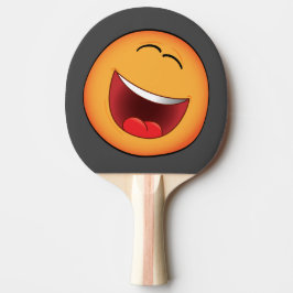 Schaufel von ping pong mit emoji. tischtennis schläger