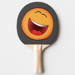 Schaufel von ping pong mit emoji. tischtennis schläger