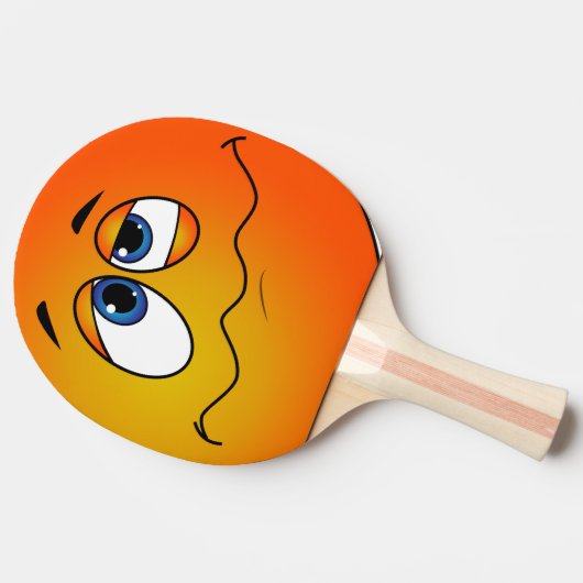 Schaufel von ping pong mit emoji. tischtennis schläger (Seitenansicht)