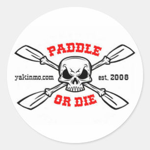 Schaufeln Sie oder die Yakinmo.com-Aufkleber Runder Aufkleber