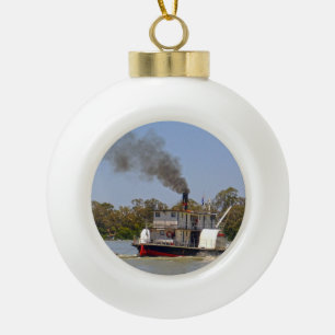 Schaufelraddampfer auf dem River Murray unterwegs Keramik Kugel-Ornament