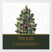 Schaufenster froher Weihnachtsbaum mit Schneeflock Fensteraufkleber (Blatt)