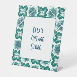 Schaufenster für kleine Unternehmen Retro-Muster Sockelschild